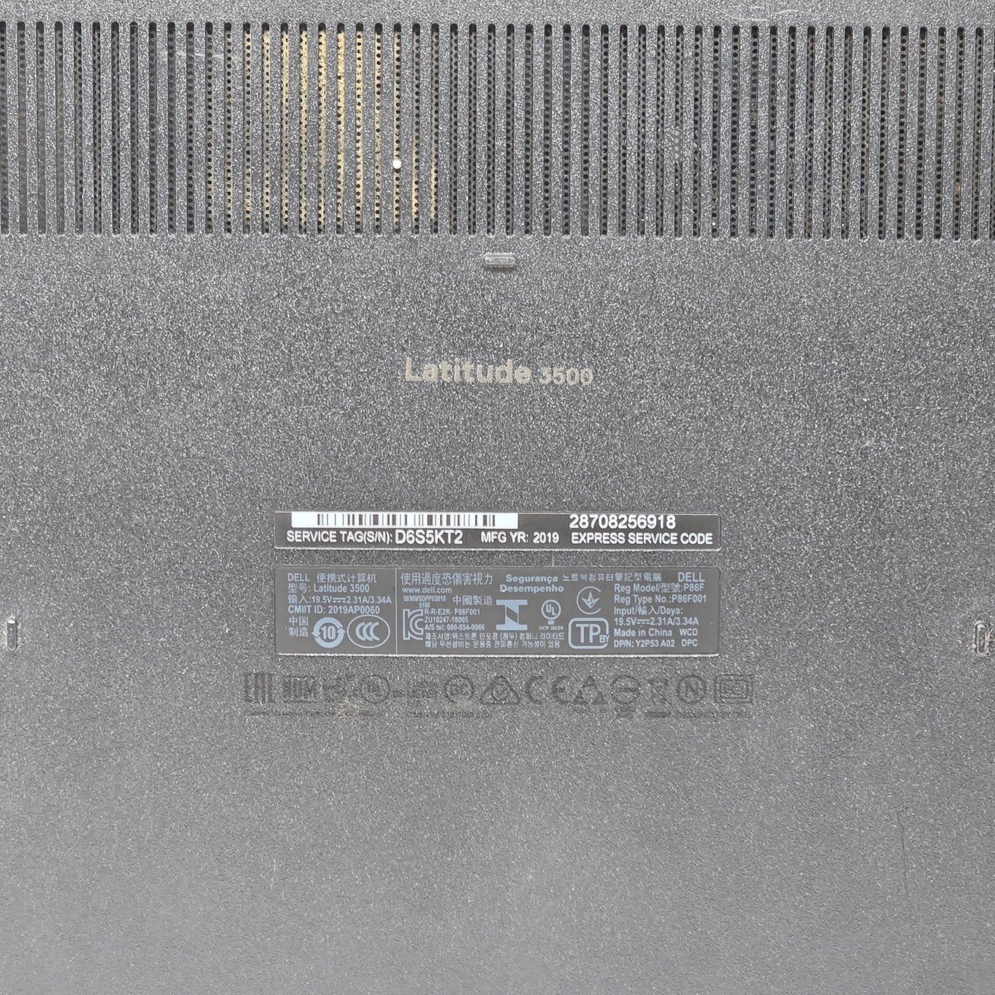 Dell Latitude 3500 15.6" i5-8265U 1.6GHz 8GB RAM 256GB SSD