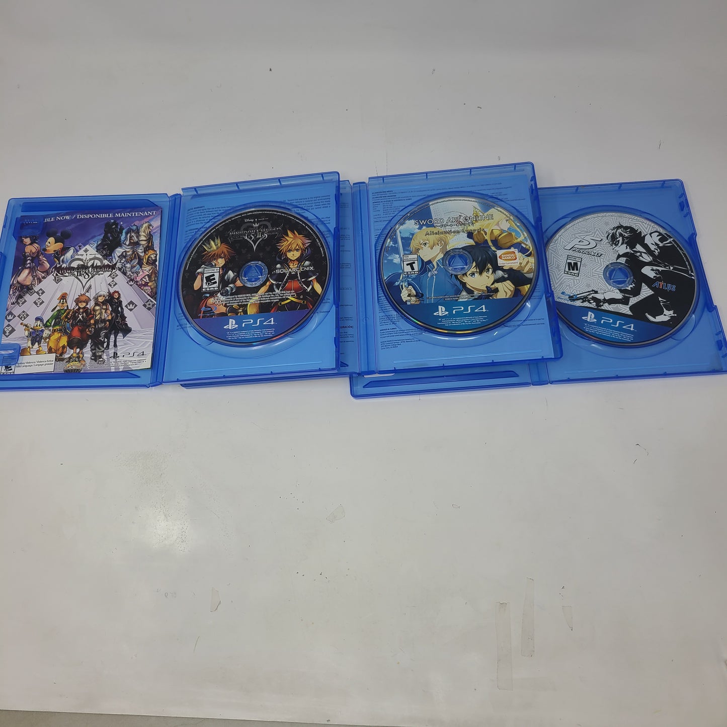 Lot of 3 : Sony PS4 Game Persona 5, Kingdom Hearts & Sword Art Online