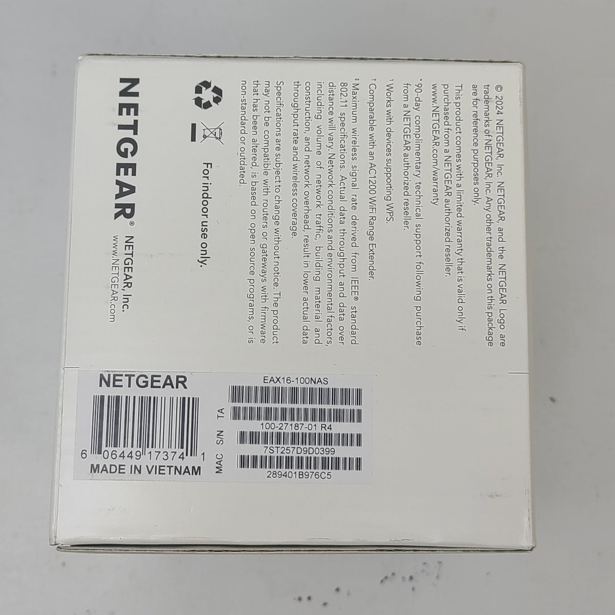 New NETGEAR AX2400 Dual Band WiFi 6 Wireless Router EAX16-100NAS