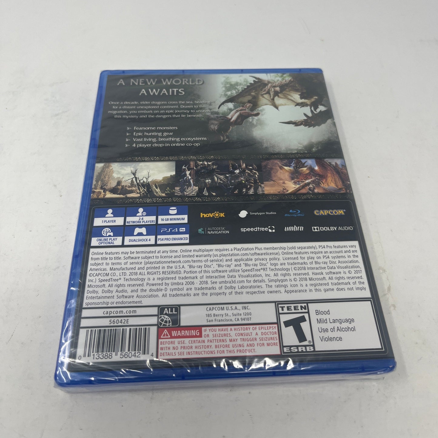 New Monster Hunter World (Sony PlayStation 4 PS4, 2018)