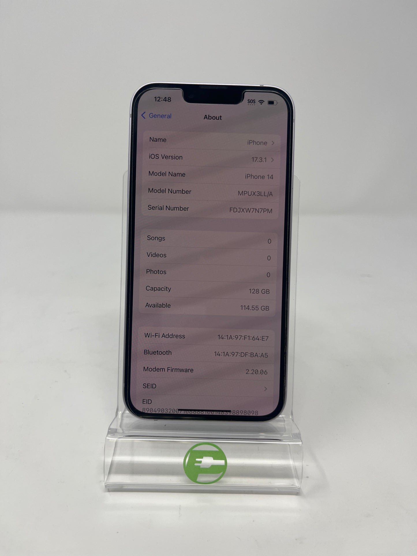 T-Mobile Apple iPhone 14 128GB PURPLE MPUX3LL/A