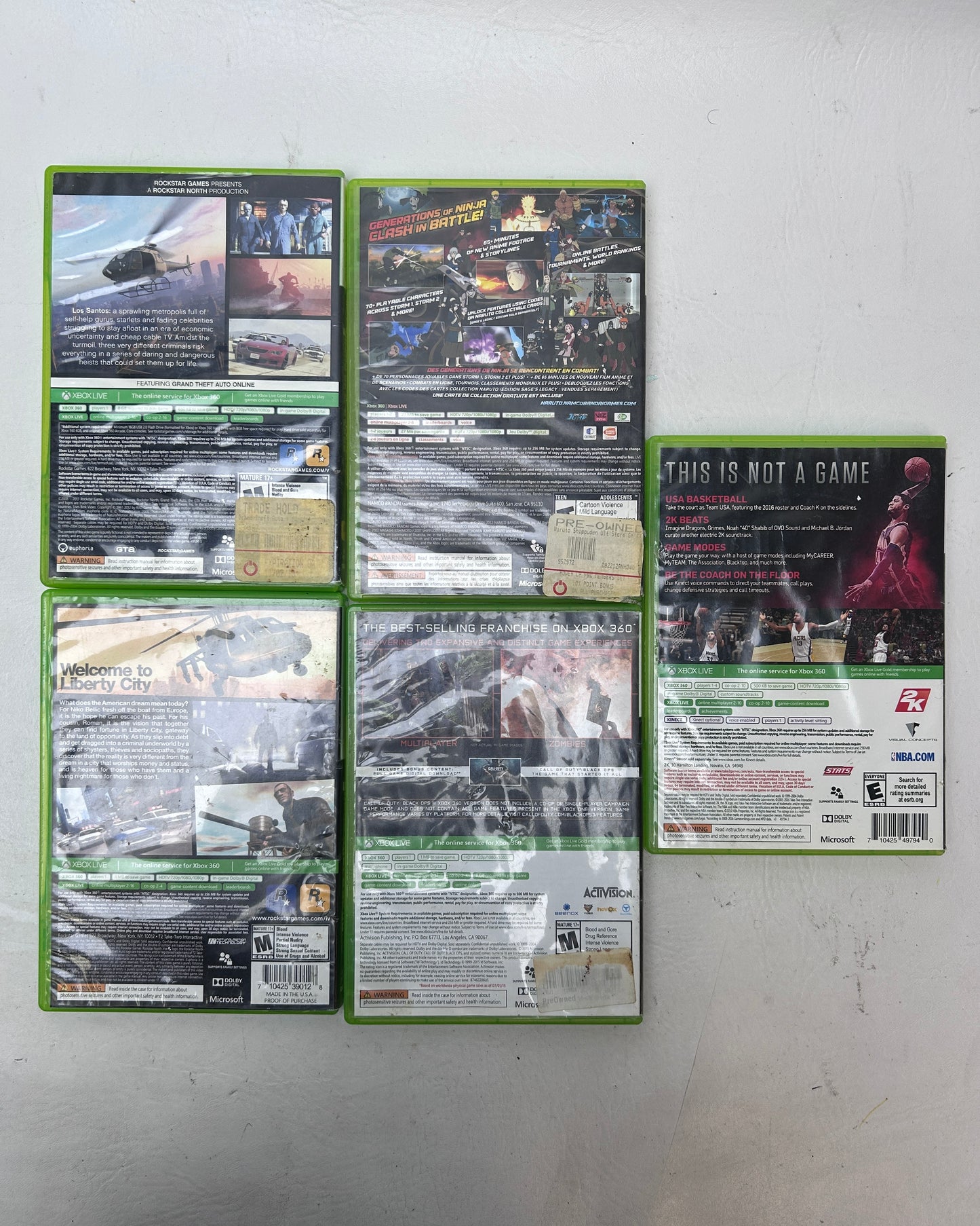 Lot of 5 Games Microsoft Xbox 360
