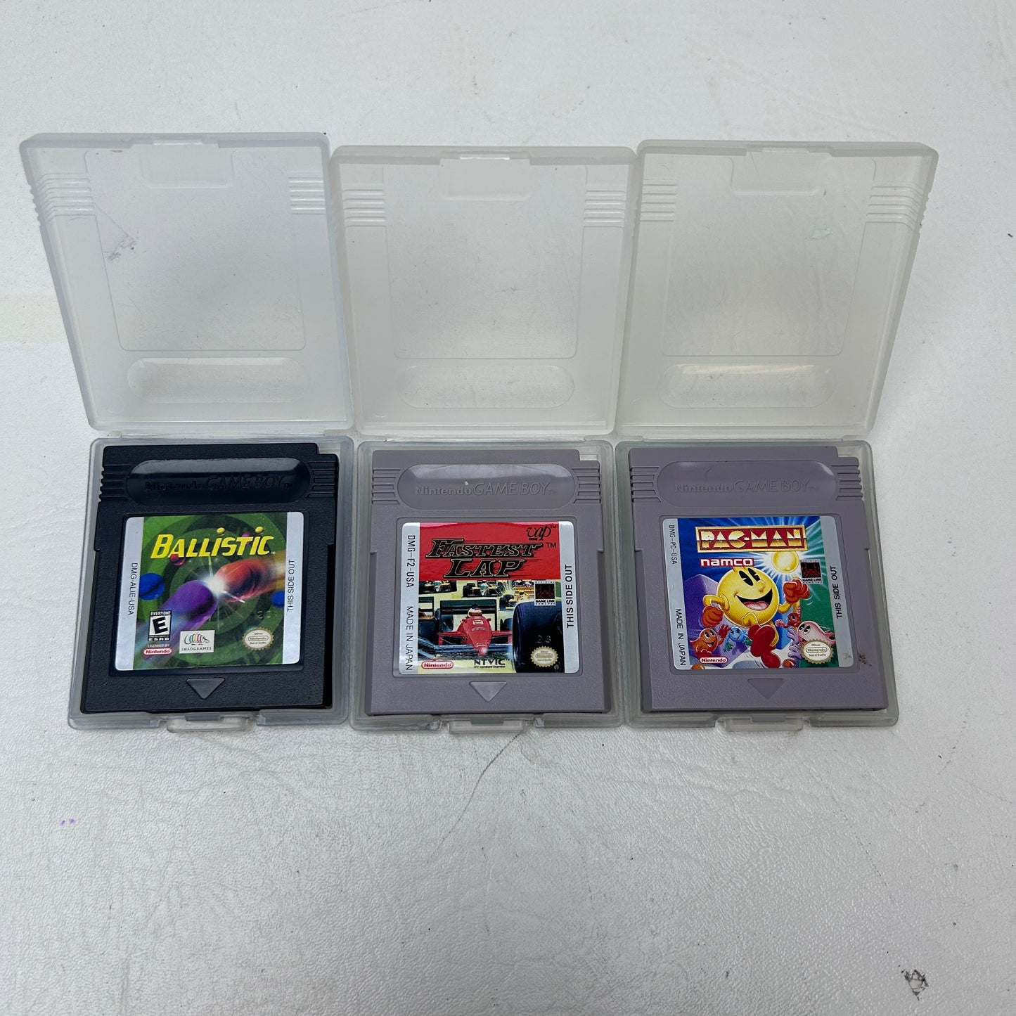 Lot of 3 Nintendo Game Boy Ballistic, Fatest Lap & Pac-Man Games