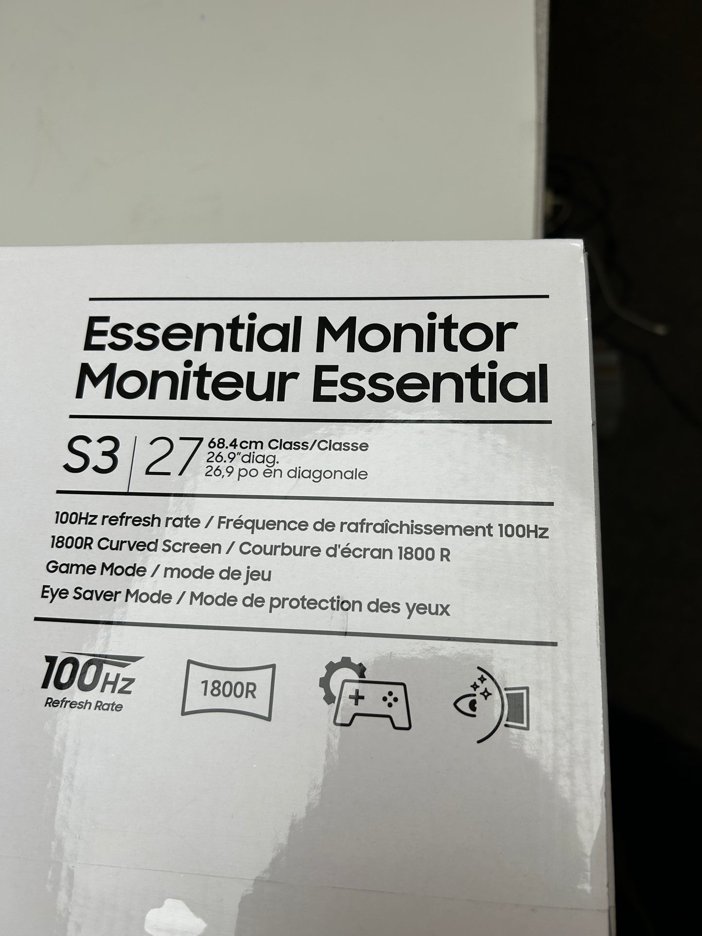 New Samsung 27" Essential S3 S36GD Curved Monitor Full HD 100Hz HDMI VA Panel