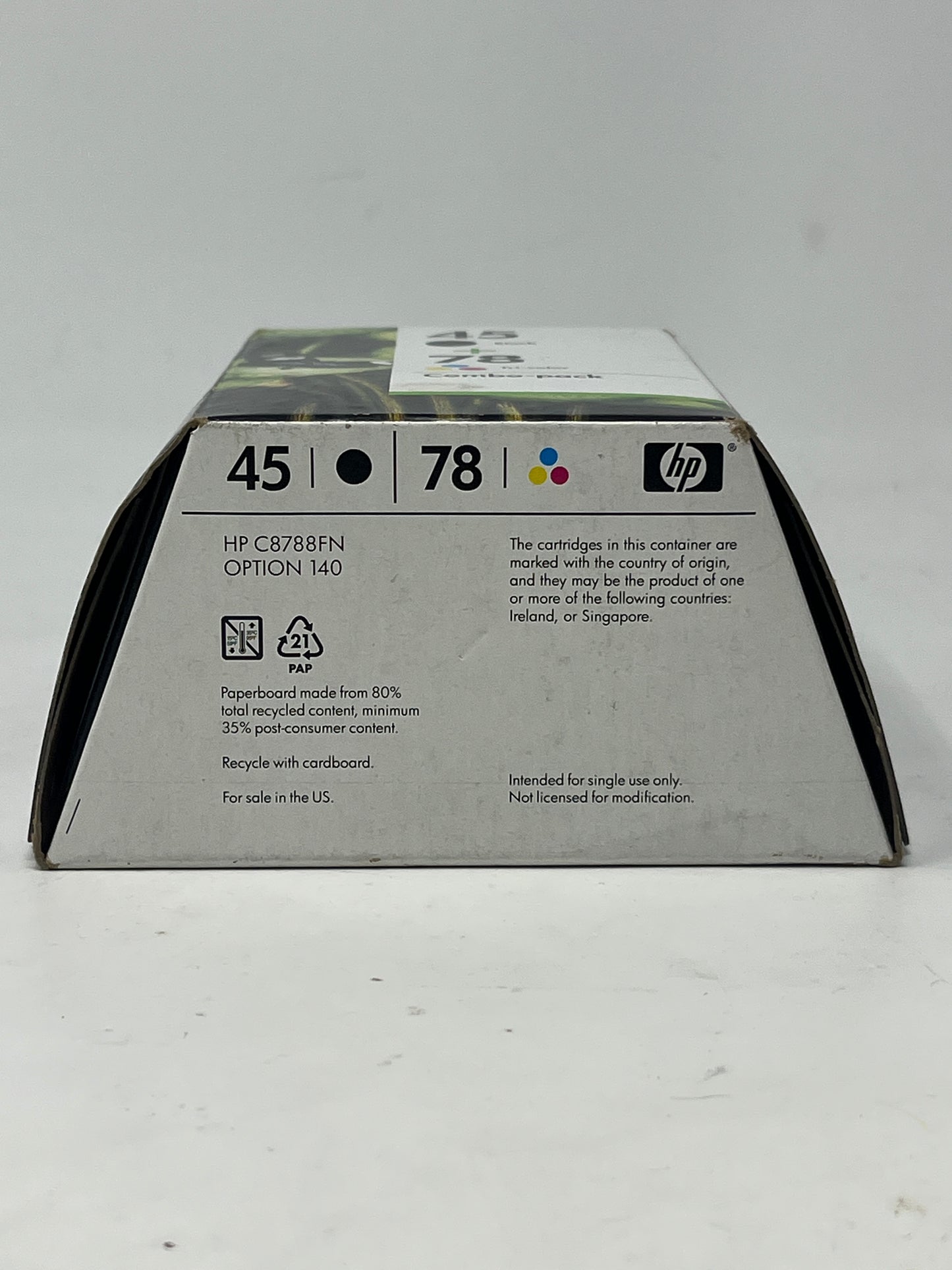 New HP 45 Black + Tri-Color Ink Cartridge Combo Pack HEWC8788FN