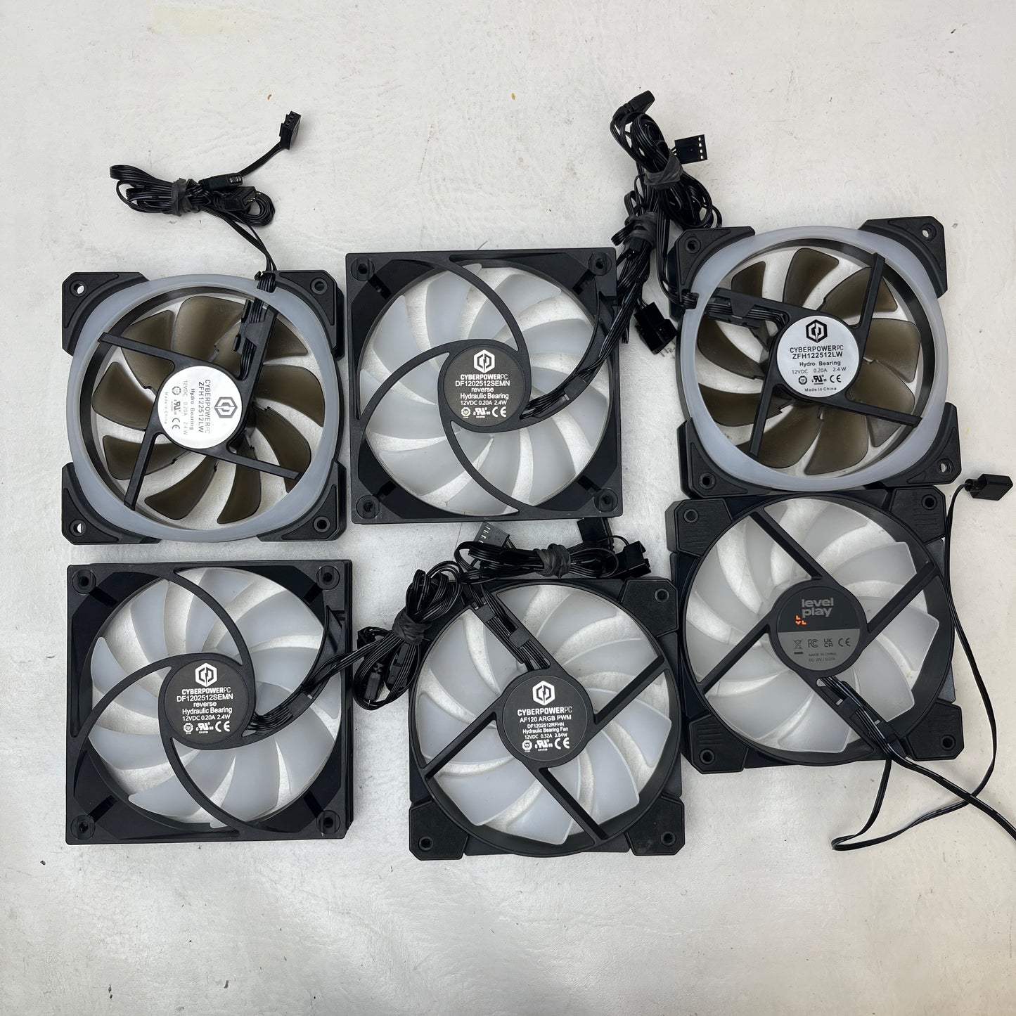 Lot of 6 CyberPowerPC 120mm Addressable RGB Case Fans