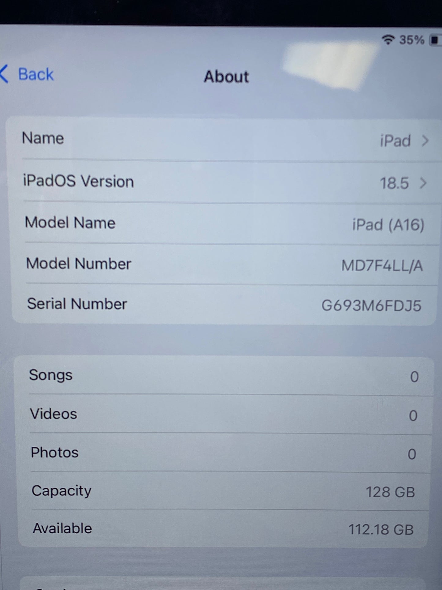 WiFi Only Apple iPad 11" (A16) 128GB Silver MD7F4LL/A