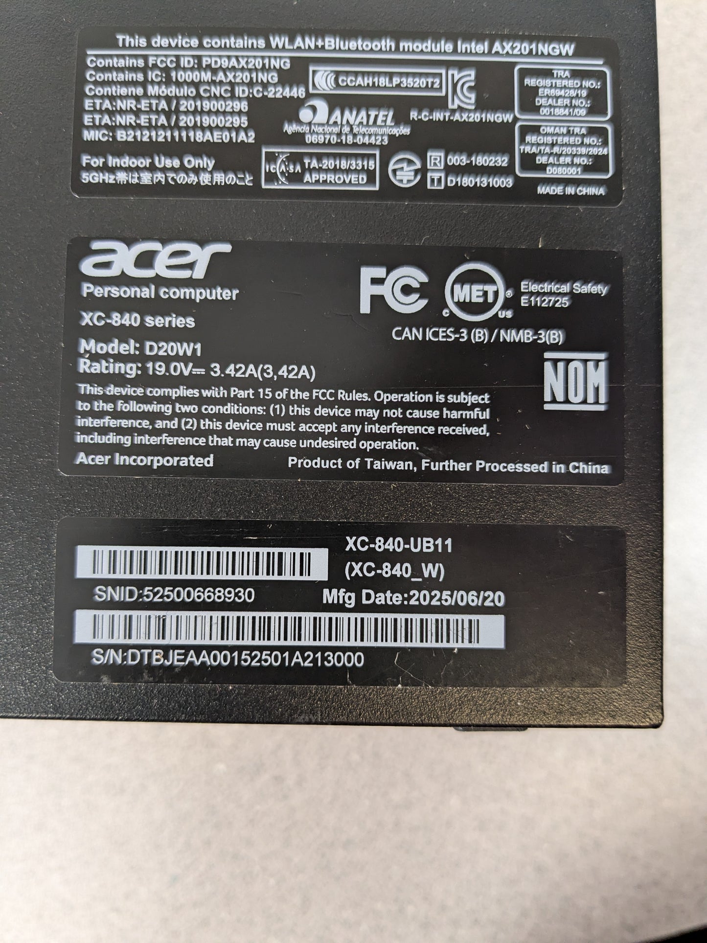 Acer Custom PC Core i5-12400 2.0GHz 8GB RAM 512GB SSD Intel