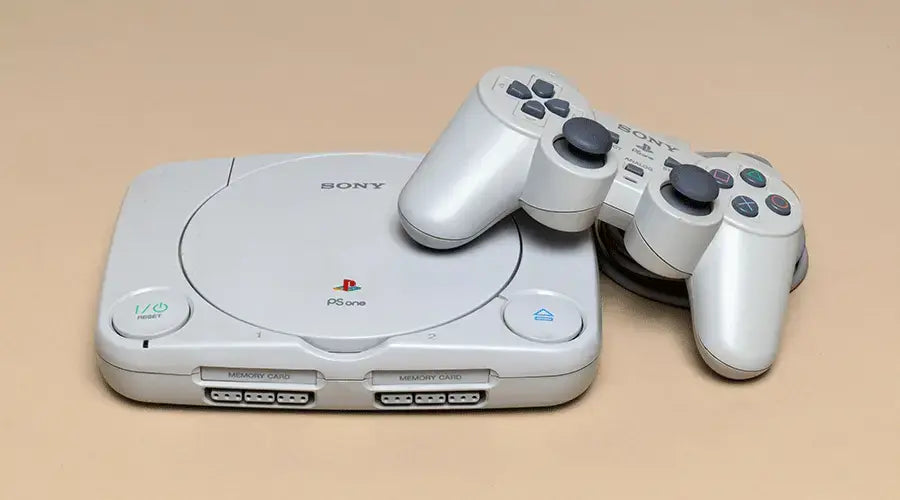 Display of classic gaming consoles, including Nintendo 64 and PlayStation 2