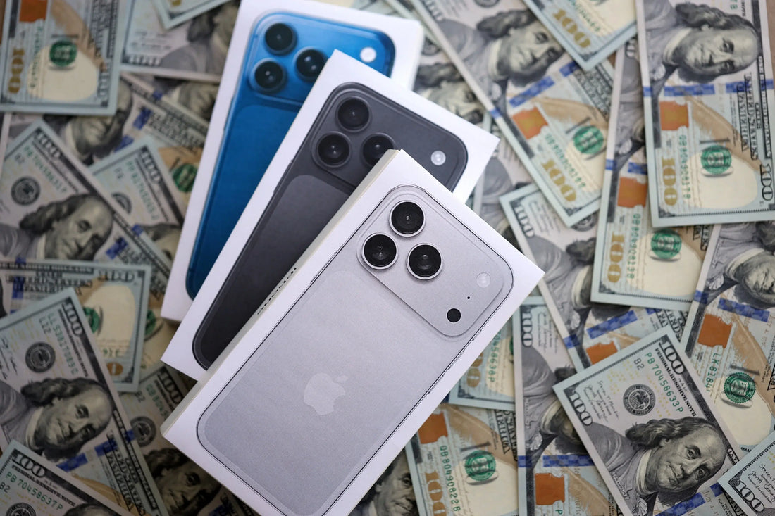 Display of iPhone 11 and newer models ready for in-store resale review