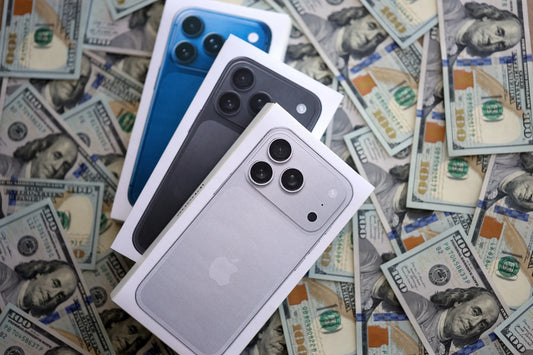 Display of iPhone 11 and newer models ready for in-store resale review