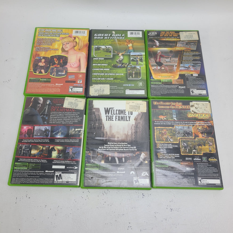 Lot of 6 Microsoft Xbox Original Games Hitman Godfather Top Spin Outla ...