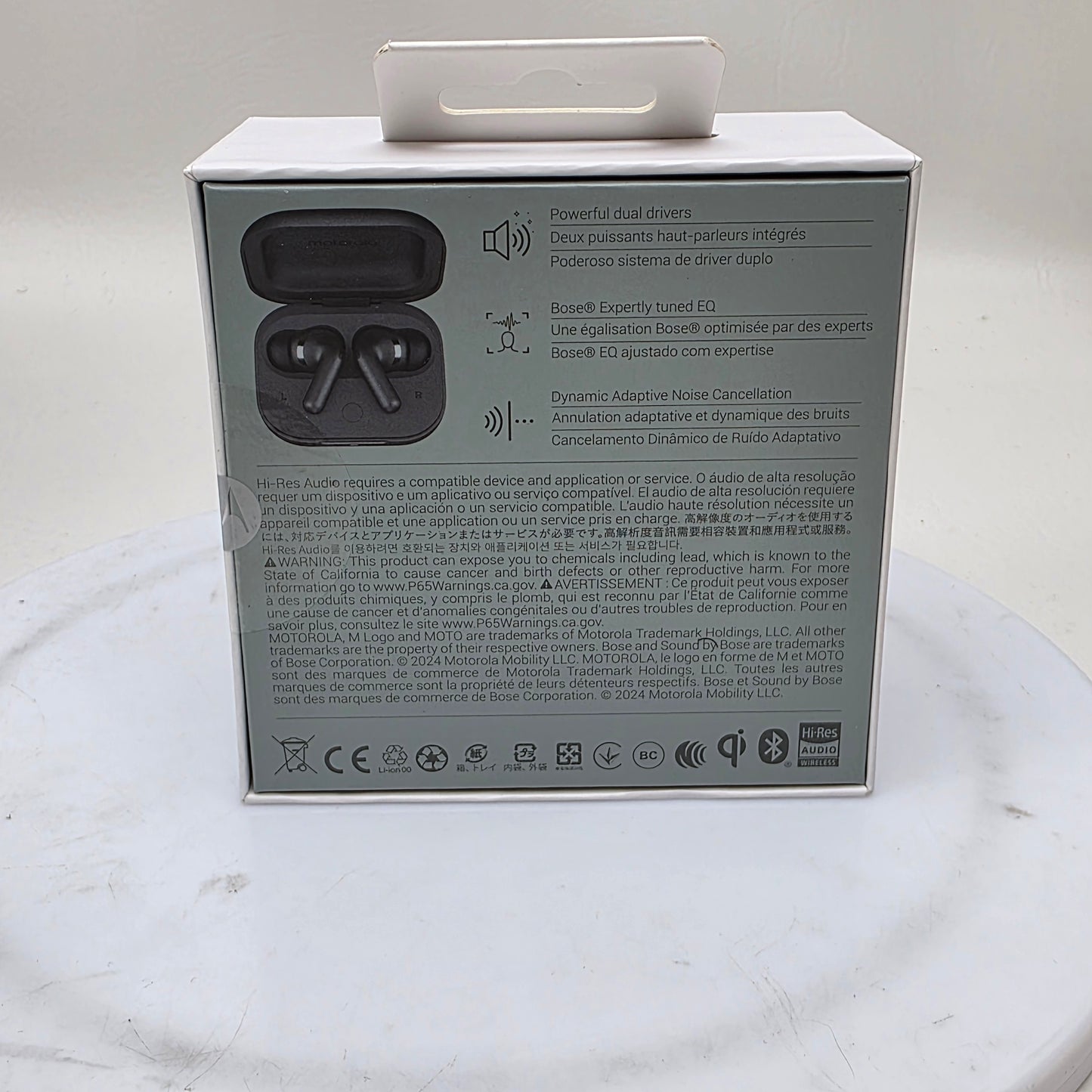 New Motorola Moto buds+ Wireless In-Ear Bluetooth Earbuds Forest Gray XT2441-1