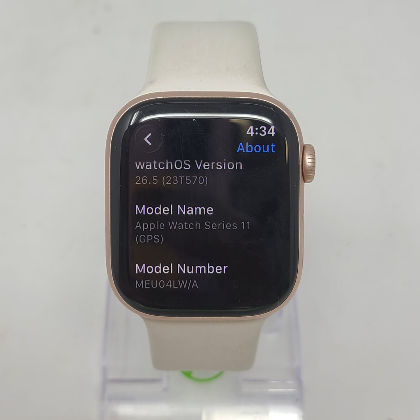 GPS Only Apple Watch Series 11 42MM Rose Gold Aluminum Starlight Sport Band MEUO4LW/A