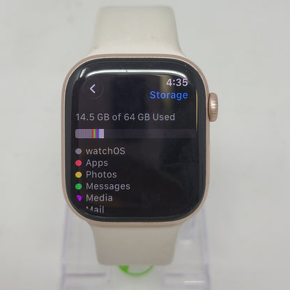 GPS Only Apple Watch Series 11 42MM Rose Gold Aluminum Starlight Sport Band MEUO4LW/A