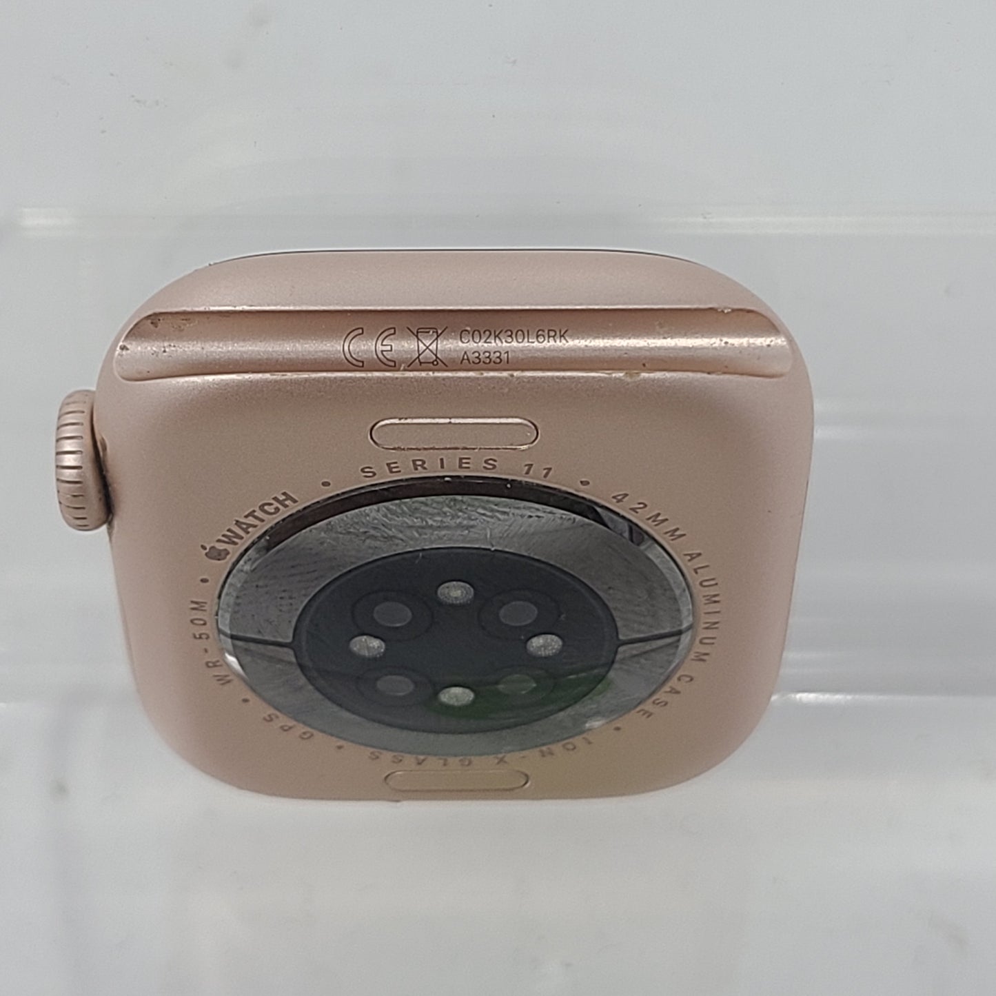 GPS Only Apple Watch Series 11 42MM Rose Gold Aluminum Starlight Sport Band MEUO4LW/A