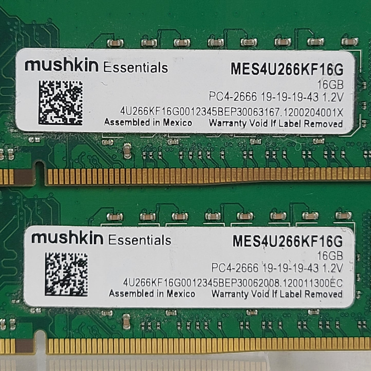 mushkin PC4-2666-19 32GB (2x16GB) RAM DDR4 2666MHz MES4U266KF16G