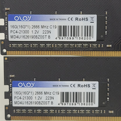 OLOy PC4-21300 32GB (2x16GB) RAM DDR4 2666MHz MD4U1626190BZ0ST B