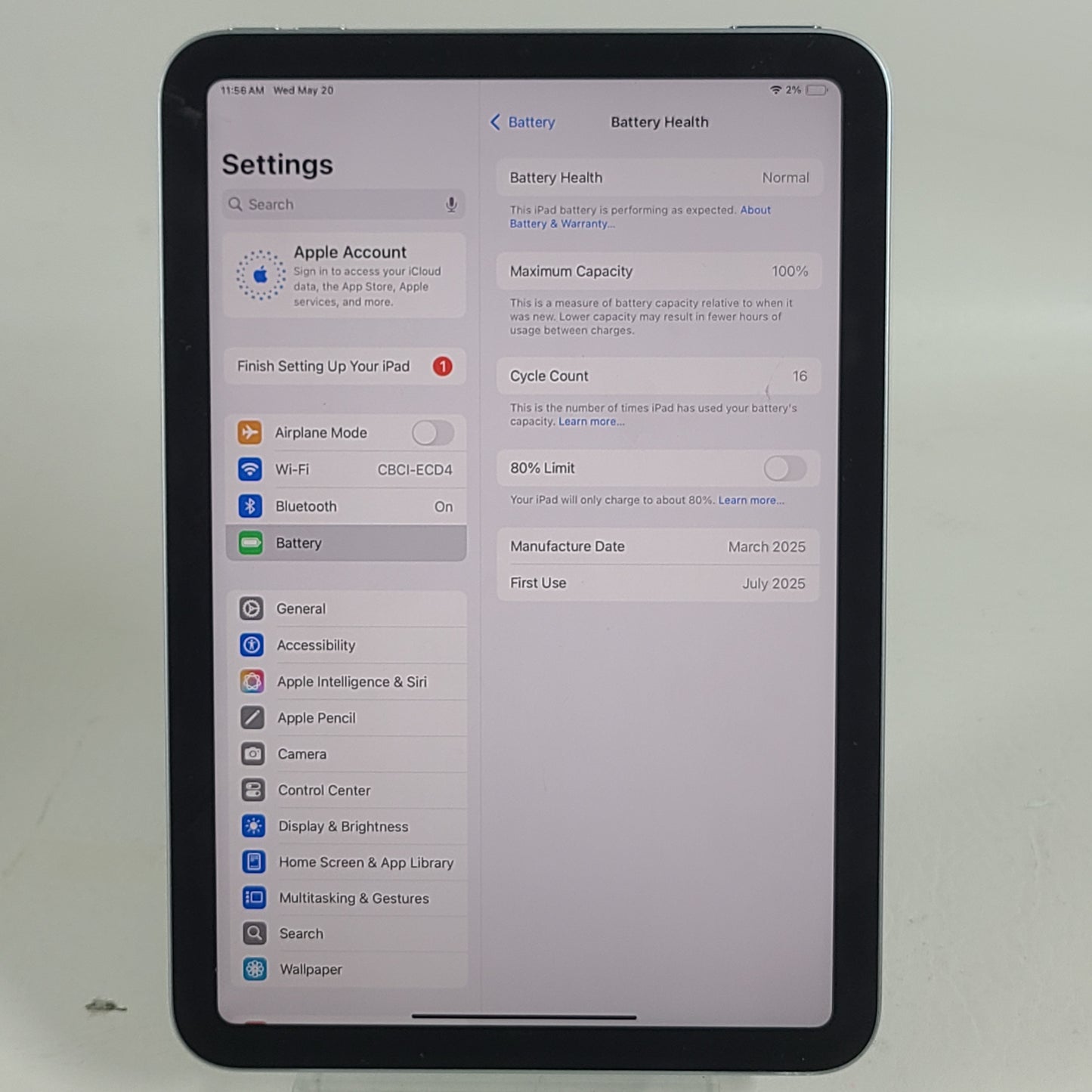 WiFi Only Apple iPad mini (A17 Pro) 128GB Blue MXN73LL/A