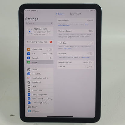 WiFi Only Apple iPad mini (A17 Pro) 128GB Blue MXN73LL/A