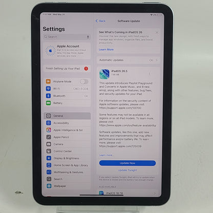 WiFi Only Apple iPad mini (A17 Pro) 128GB Blue MXN73LL/A