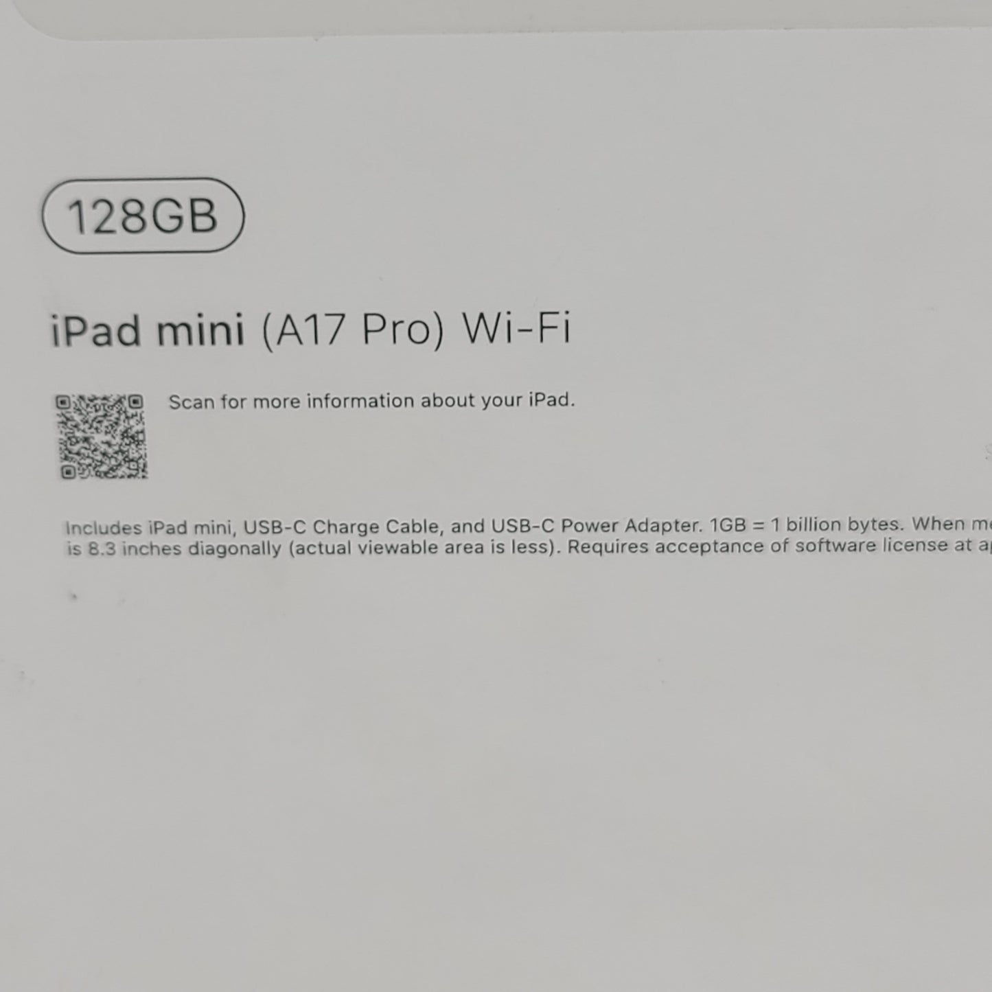WiFi Only Apple iPad mini (A17 Pro) 128GB Purple MXN93LL/A