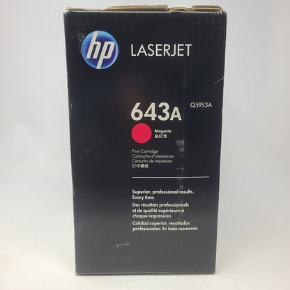 New HP LaserJet 643A Toner Cartridge Magenta Q5953A