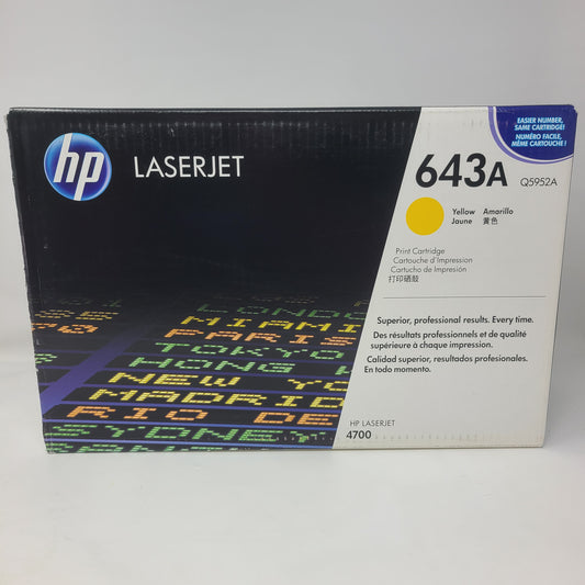 New HP LaserJet 643A Toner Cartridge Yellow Q5952A