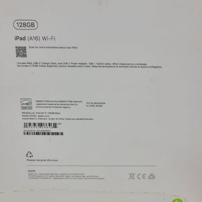 WiFi Only Apple iPad 11" (A16) 128GB Blue MD4A4LL/A