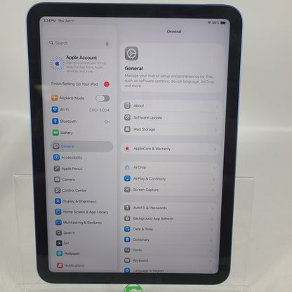 WiFi Only Apple iPad 11" (A16) 128GB Blue MD4A4LL/A