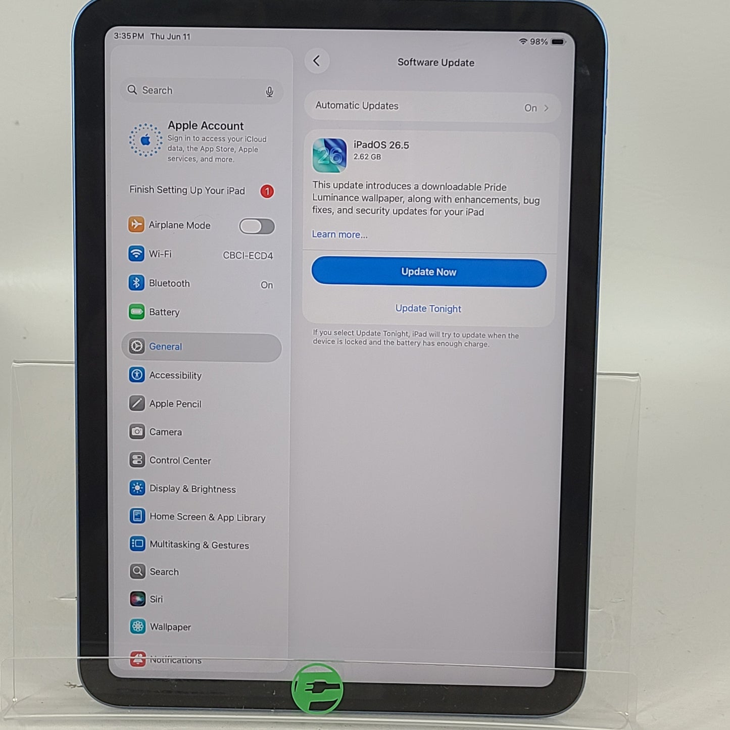 WiFi Only Apple iPad 11" (A16) 128GB Blue MD4A4LL/A
