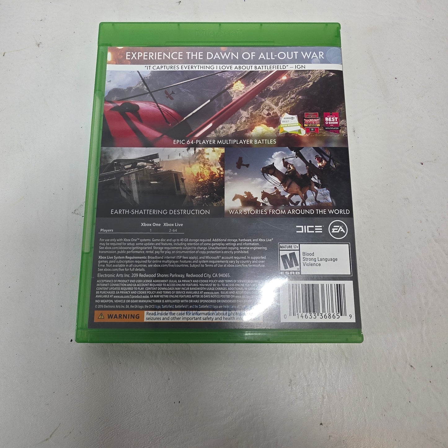 Lot of 3 Xbox One Games Battlefield 1 Dead Rising 2 Metal Gear Survive Mixed 
