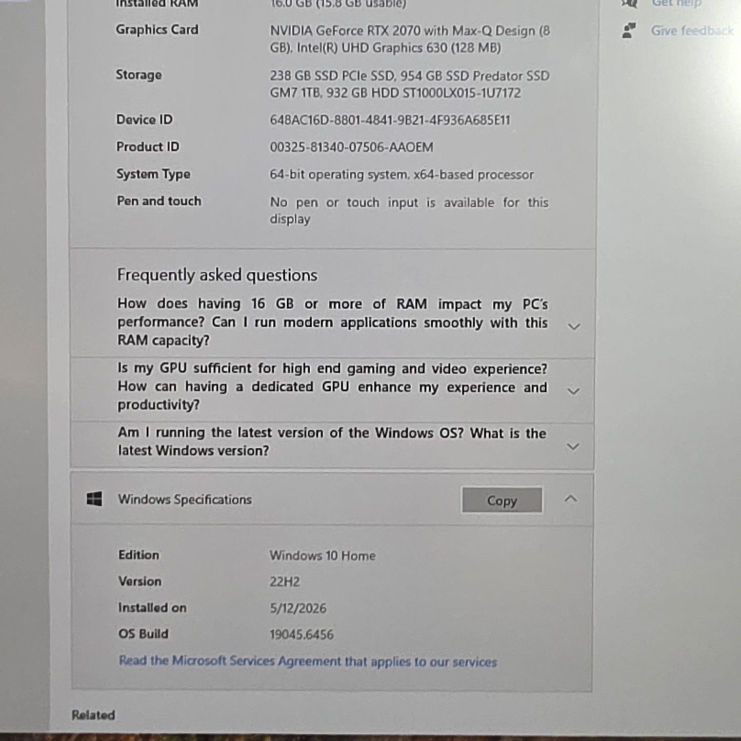 Alienware M17 D6USBF 17.3" i7-8750H 2.2GHz 16GB RAM 954GB SSD 932GB HDD GeForce 