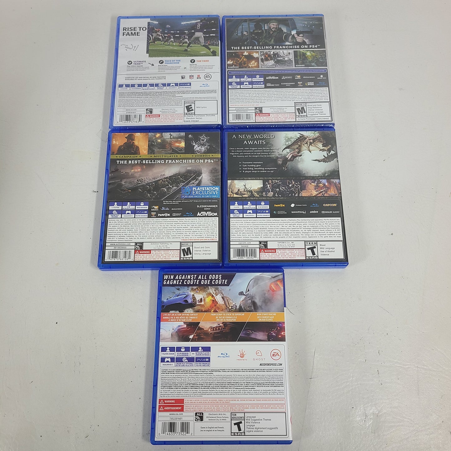 Lot of 5 Sony PlayStation 4 PS4 Games