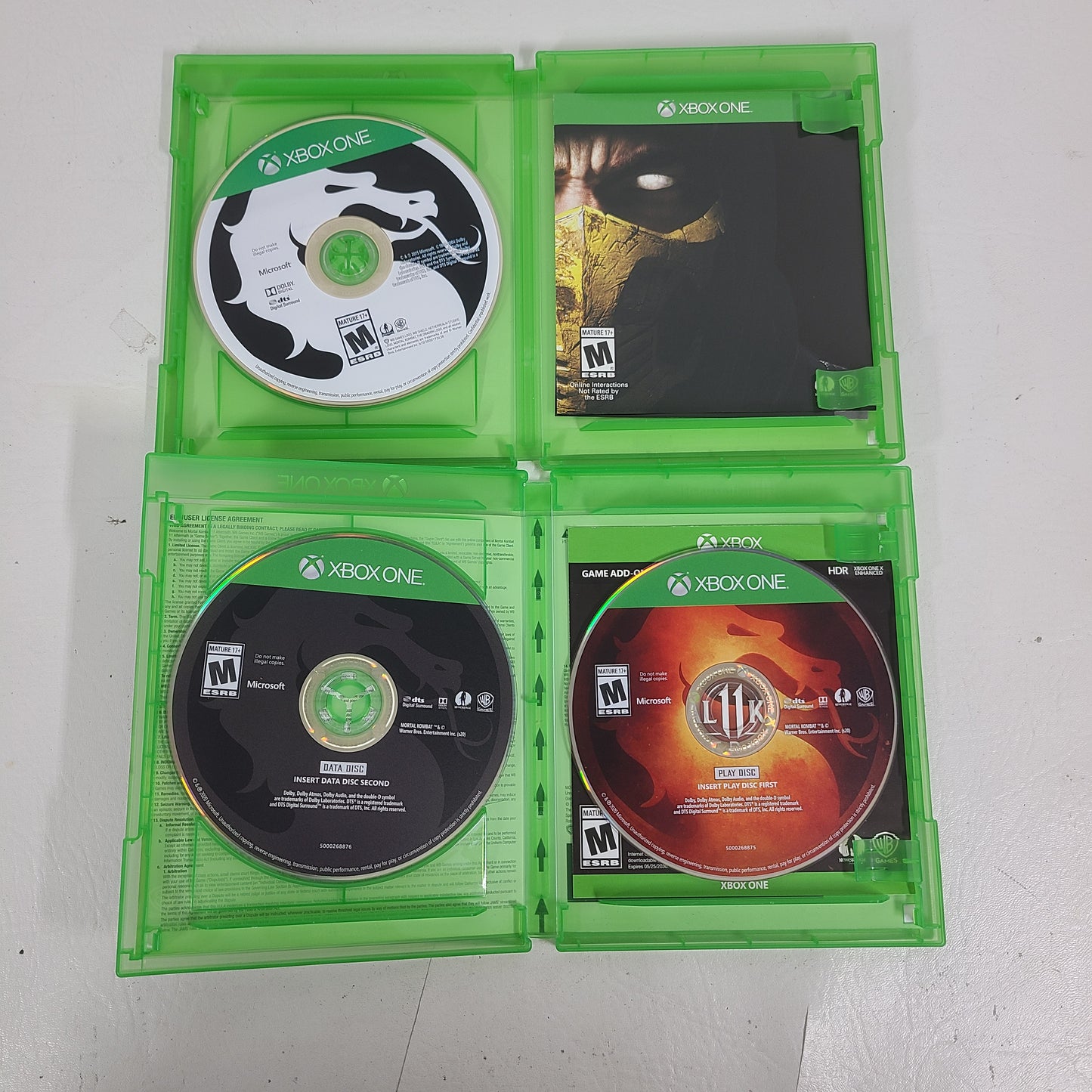 Lot of 2: Xbox One Game  Mortal Kombat 11 Aftermath Kollection & Mortal Kombat X
