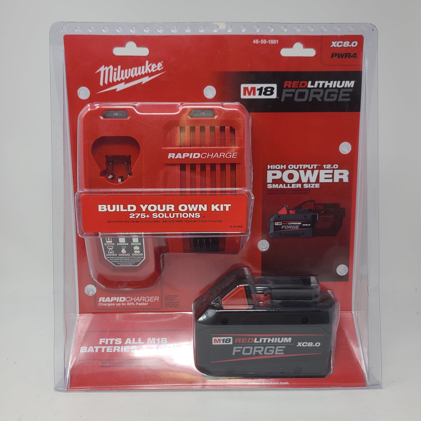 New Milwaukee M18 REDLITHIUM FORGE XC8.0 Starter Kit 48-59-1881 8Ah Battery & Charger