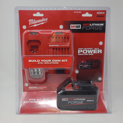 New Milwaukee M18 REDLITHIUM FORGE XC8.0 Starter Kit 48-59-1881 8Ah Battery & Charger