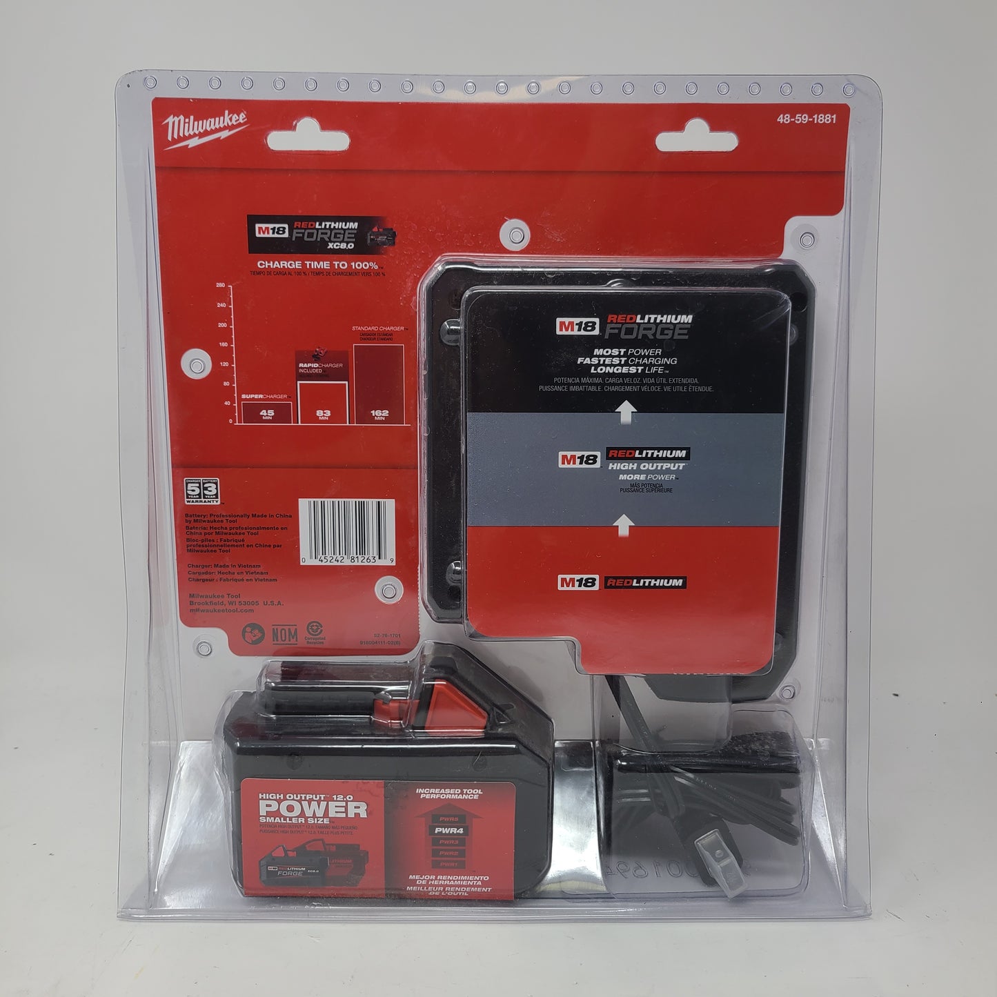 New Milwaukee M18 REDLITHIUM FORGE XC8.0 Starter Kit 48-59-1881 8Ah Battery & Charger