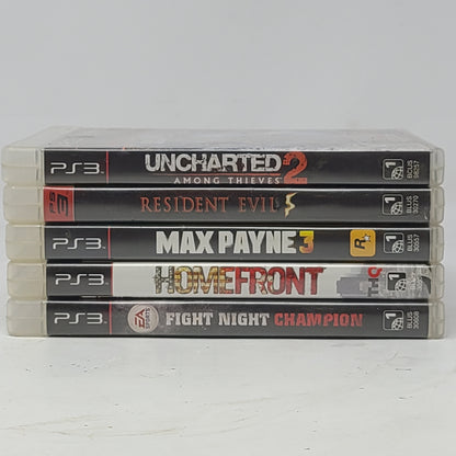 Lot of 5 PlayStation 3  Games Resident Evil 5 Max Payne 3 Fight Night Champion
