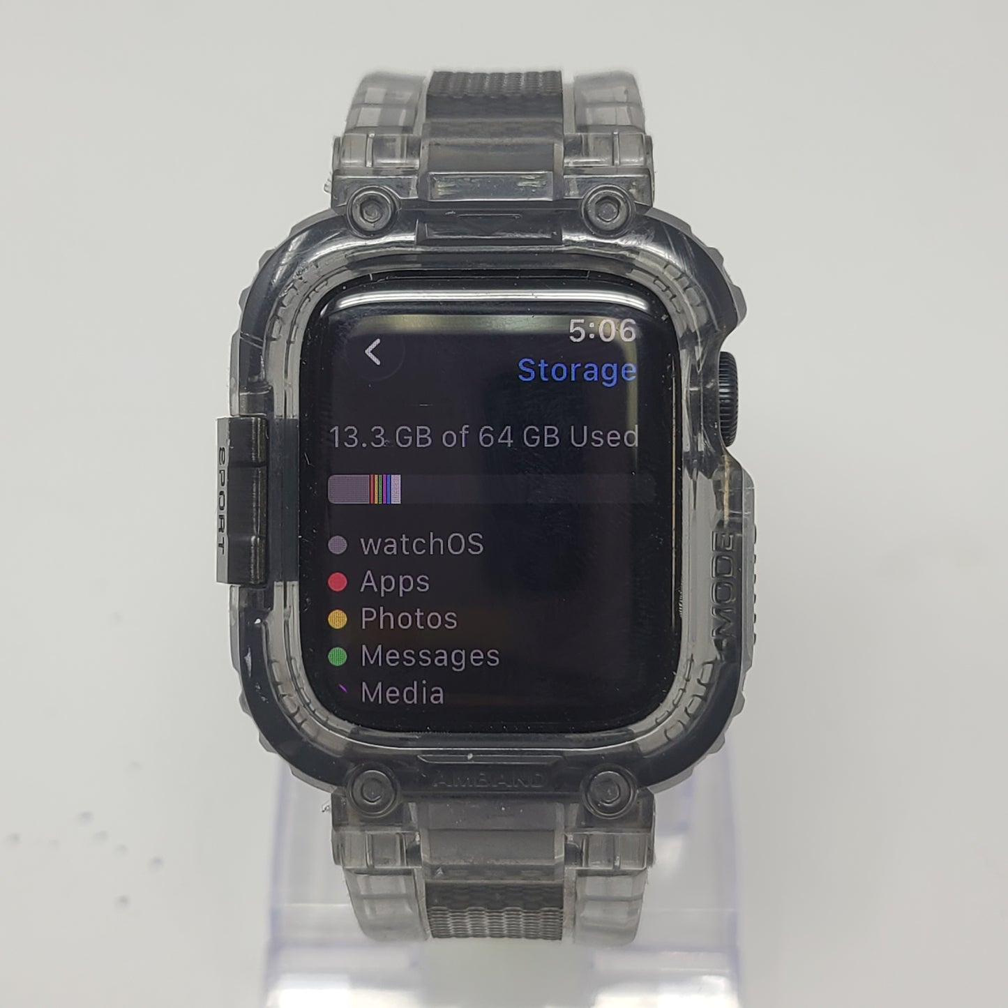 GPS Only Apple Watch SE 3 40MM Midnight Aluminum Black Transparent Rugged Bumper  MEH94LW/A