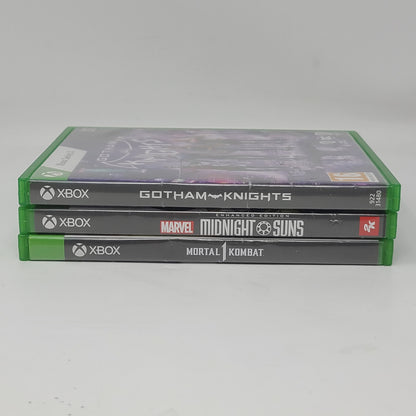 Lot 3 Xbox Series X Game Gotham Knights Midnight Suns Mortal Kombat 1