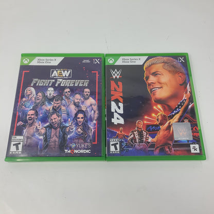 Lot of  2 Microsoft Xbox Series X Games AEW: Fight Forever WWE 2K24
