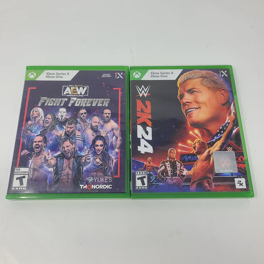 Lot of  2 Microsoft Xbox Series X Games AEW: Fight Forever WWE 2K24