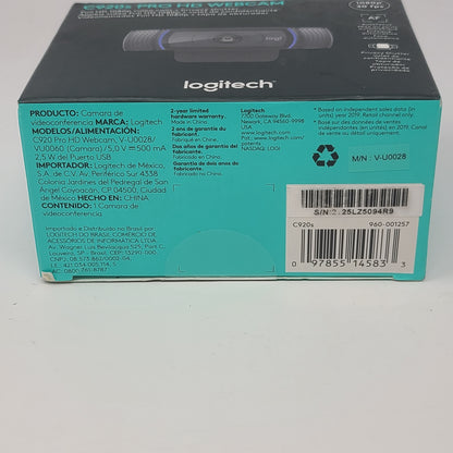 New logitech C920s HD Webcam 960-001257