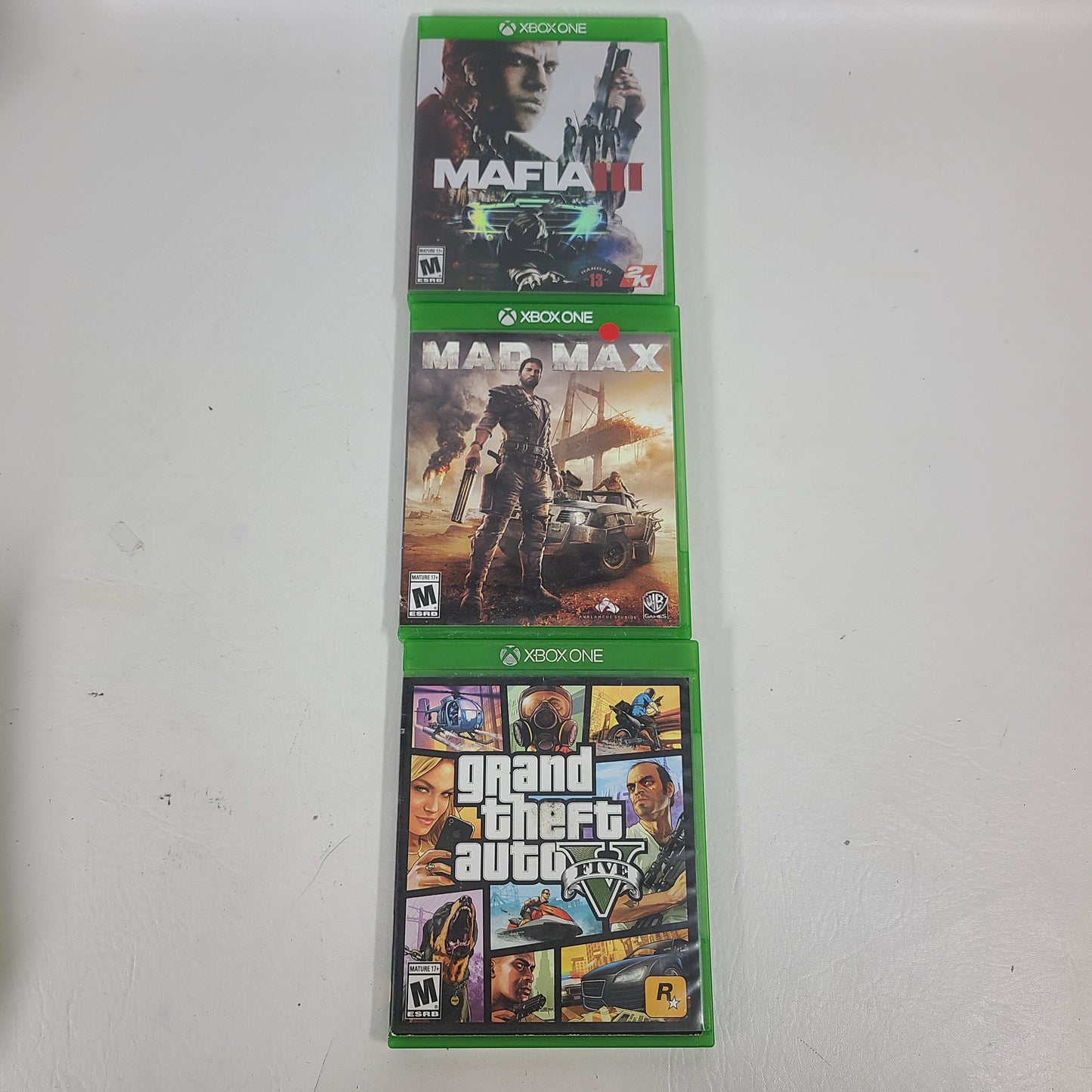 Lot of 3 Games Microsoft Xbox 360 Mafia III,Mad Max,Grand Theft Auto V