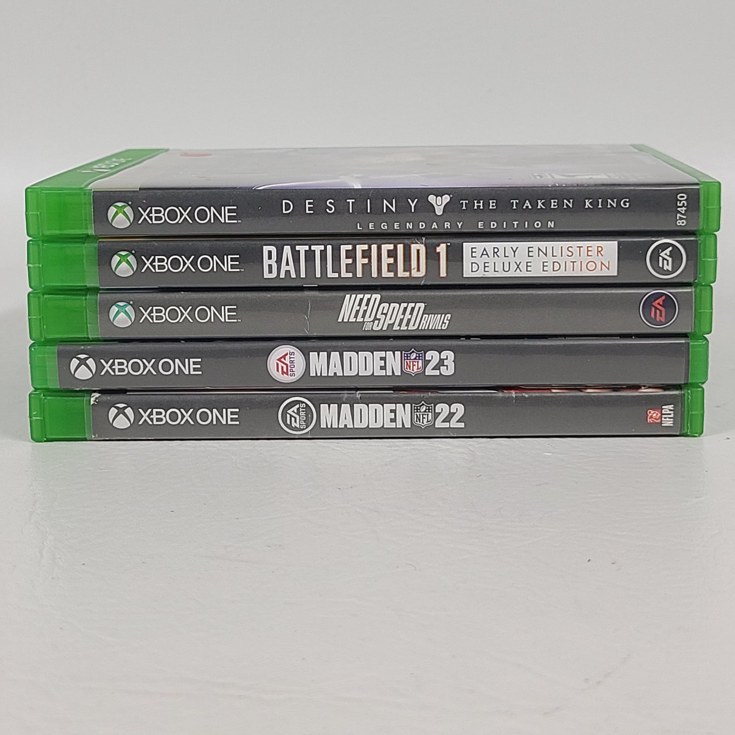 Lot of 5 Games Microsoft Xbox One Madden NFL 22,Madden NFL 23,Need for Speed Rivals,Battlefield 1,Destiny