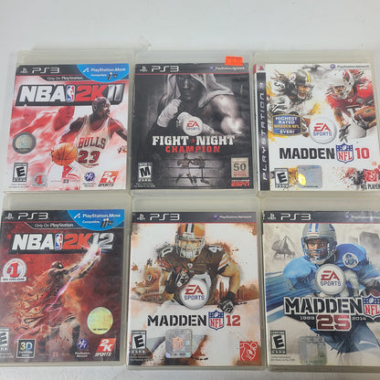 Lot of 6 Games Sony PlayStation 3 PS3 NBA 2K11,Fight Night Champion,Madden NFL 