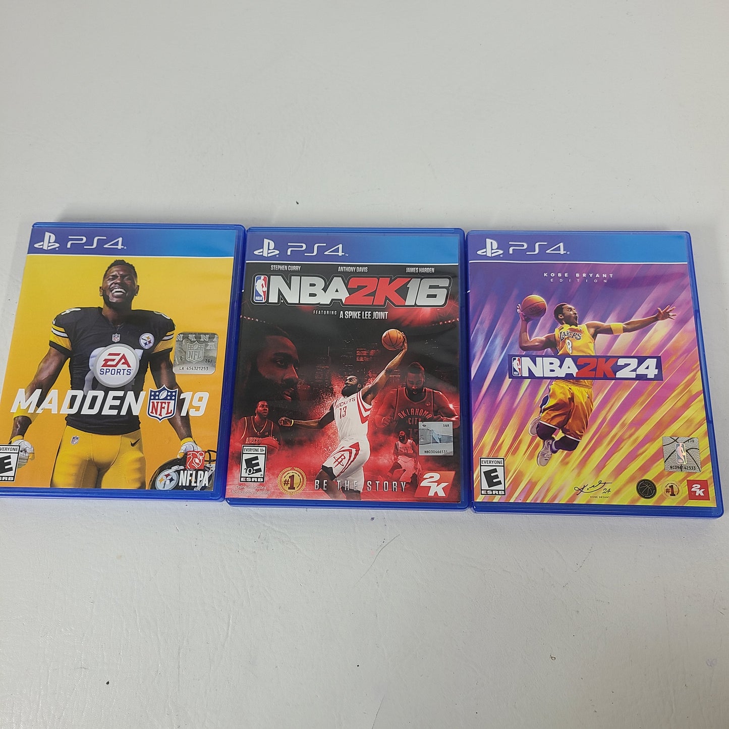 Lot of 3 Games Sony PlayStation 4 PS4 Madden NFL 19,NBA 2K16,NBA 2K24