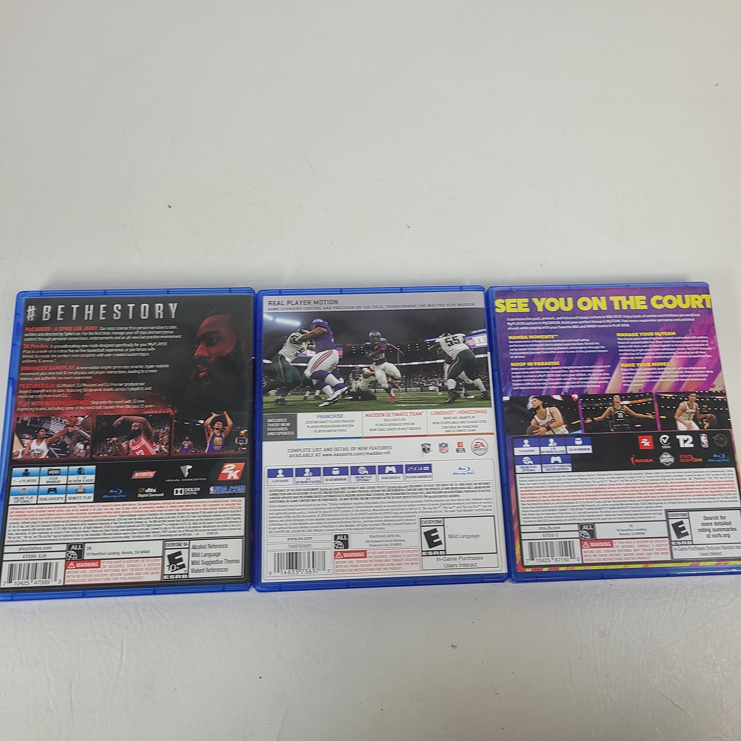Lot of 3 Games Sony PlayStation 4 PS4 Madden NFL 19,NBA 2K16,NBA 2K24