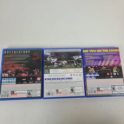 Lot of 3 Games Sony PlayStation 4 PS4 Madden NFL 19,NBA 2K16,NBA 2K24